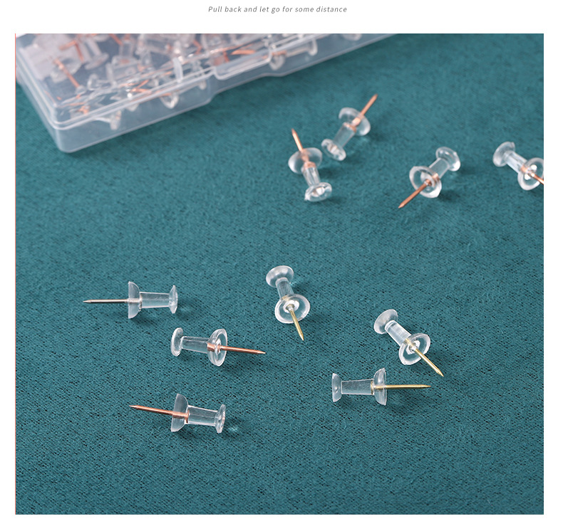 Cross-border direct supply of transparent rose gold I-shaped studs in boxes, golden drawing studs in ins style, wholesale of cork studs, decorative press studs pic 8