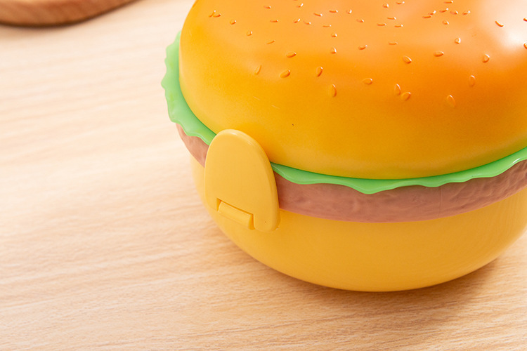 迷你创意汉堡便当盒小红书同款三层可爱搞怪便携学生外带水果餐盒详情15