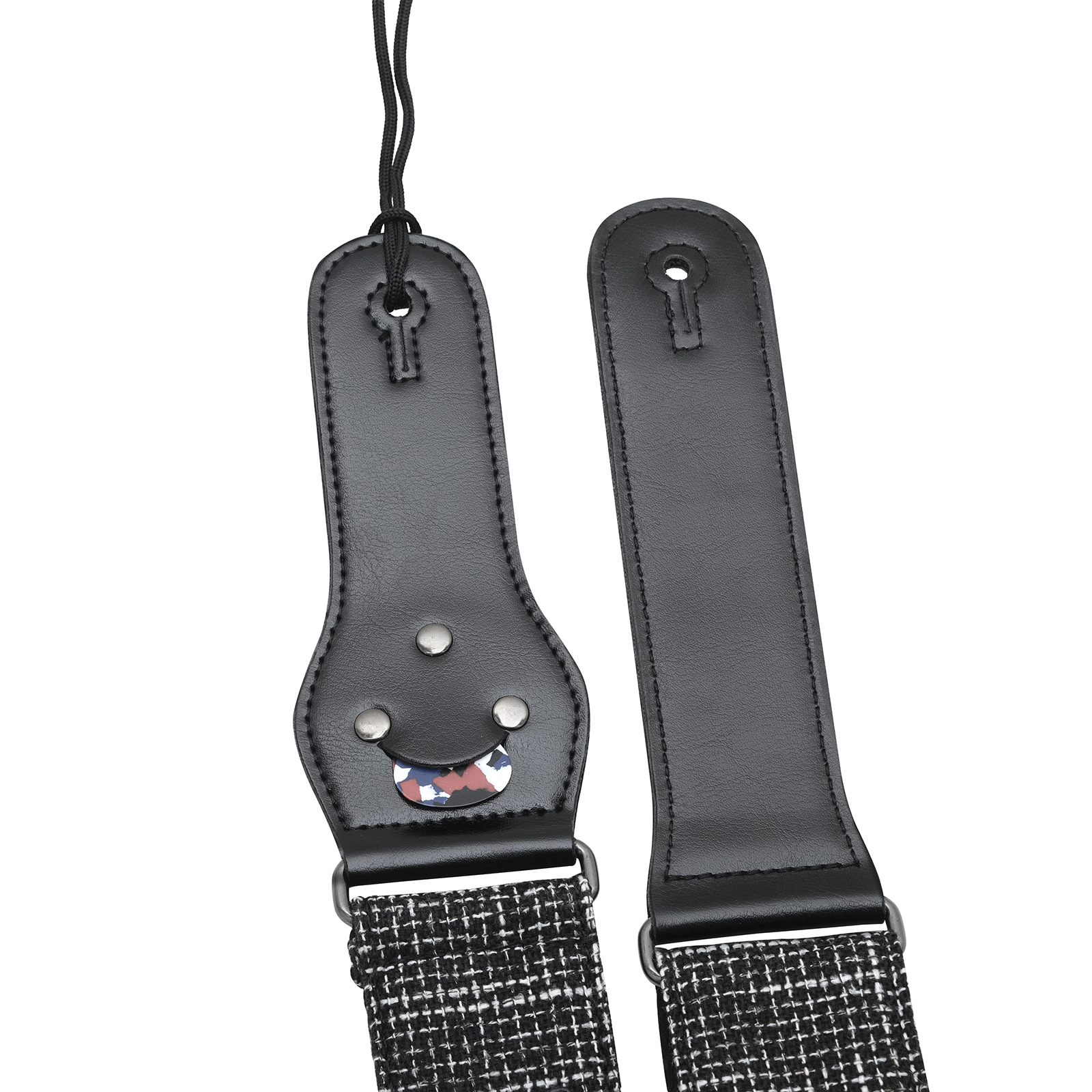 批发吉他背带可插拨片贝司肩带涤纶斜跨加宽印花带卡扣男女生背带详情9