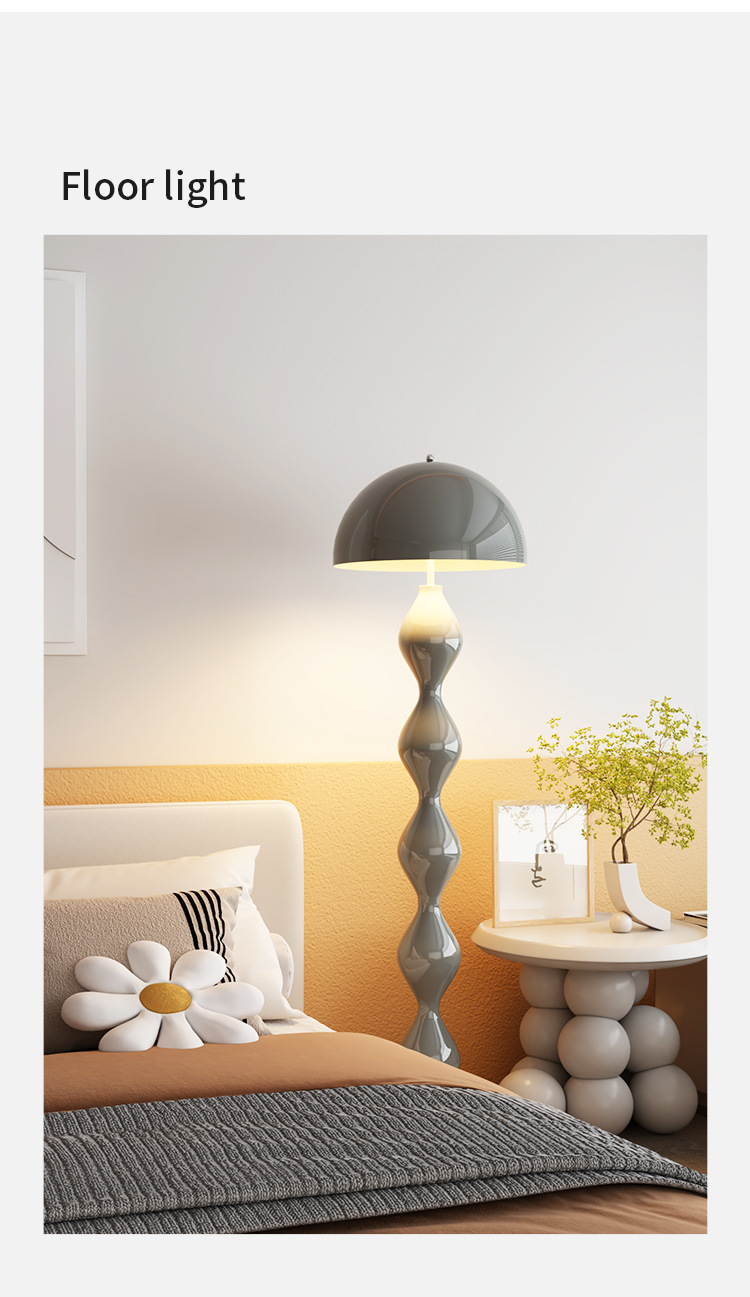 Mid-style mushroom floor lamp, Nordic simple cream style living room sofa beside exhibition hall designer style decorative lamp pic 3