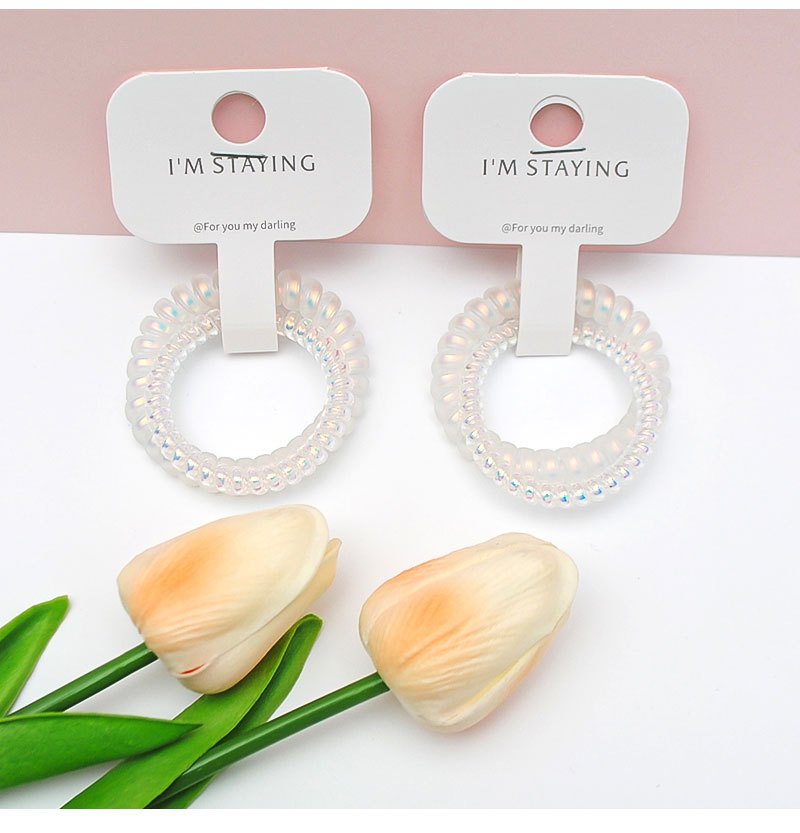 彩色盒装电话线发圈韩版简约扎发皮筋女发绳发饰3根卡装无缝头绳详情11