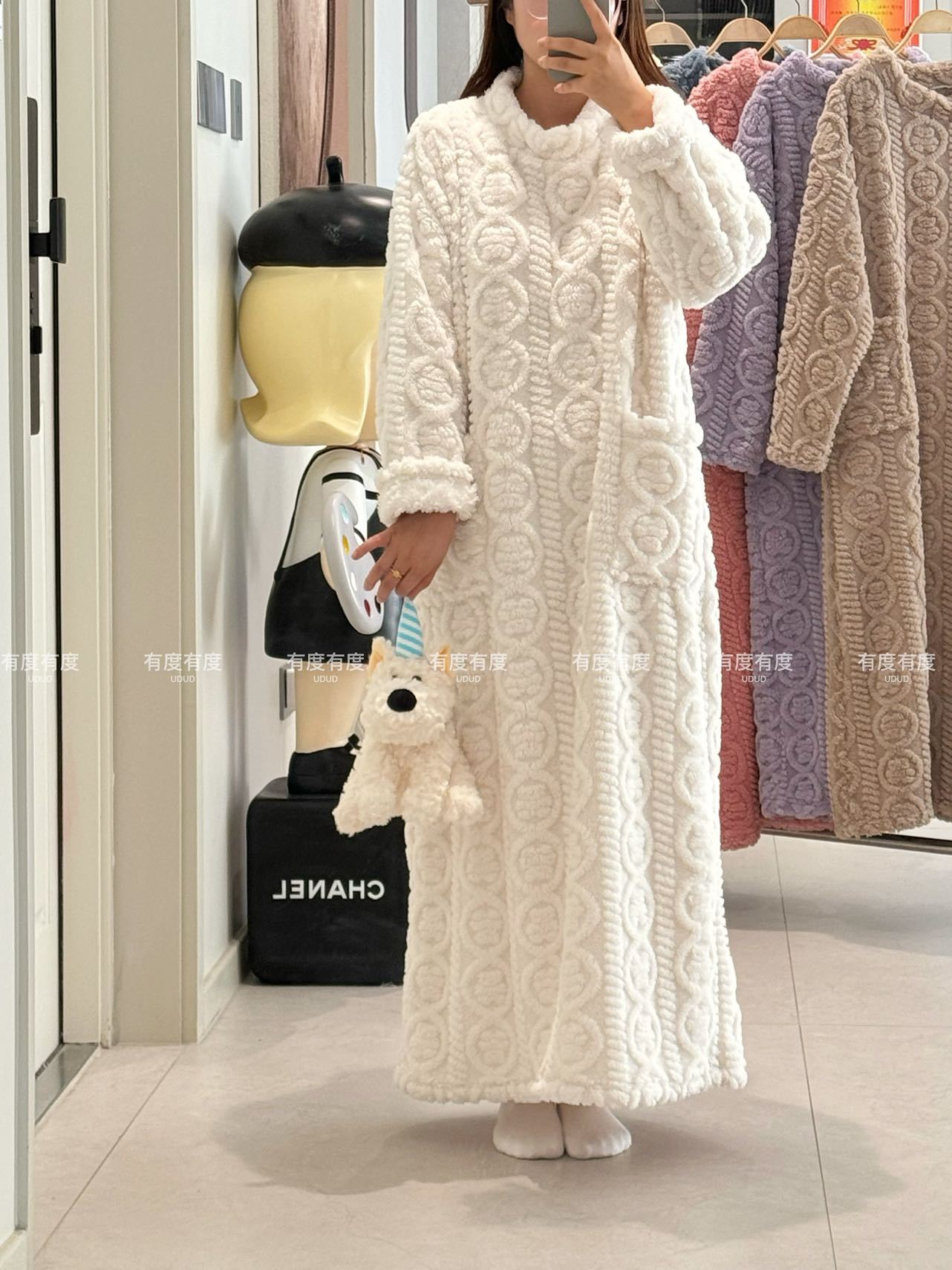 珊瑚绒睡裙女冬季加绒加厚大被子睡袍中长款睡衣法兰绒家居服韩版详情8