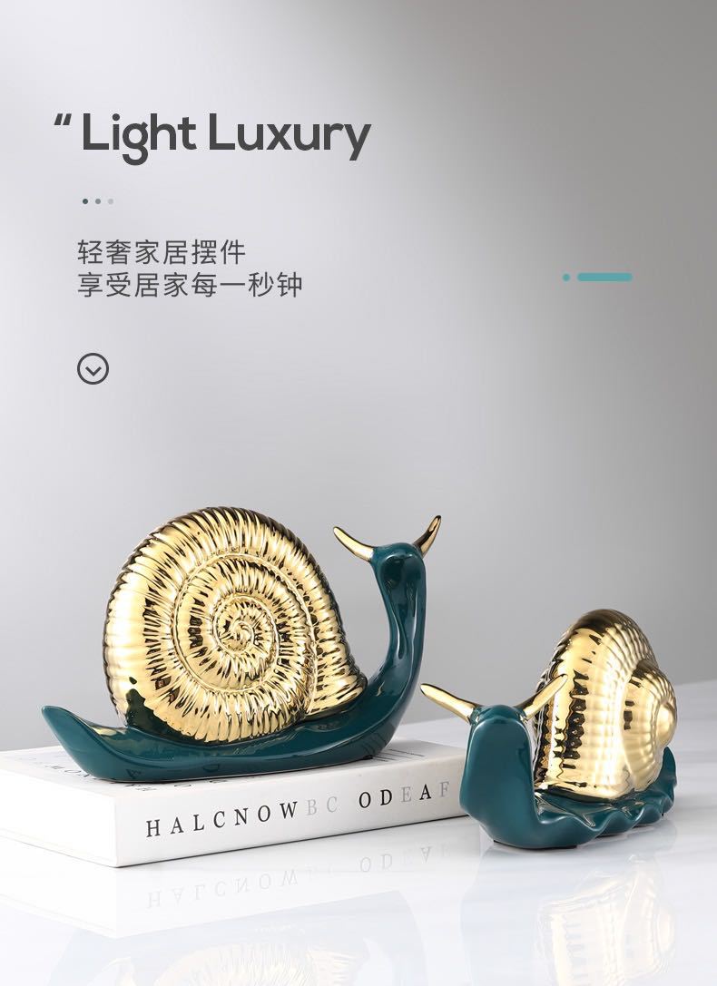 Creative ornaments, snail decorations, cute bedroom shelves, bookcases, bookcase trinkets, ceramic handicrafts pic 9