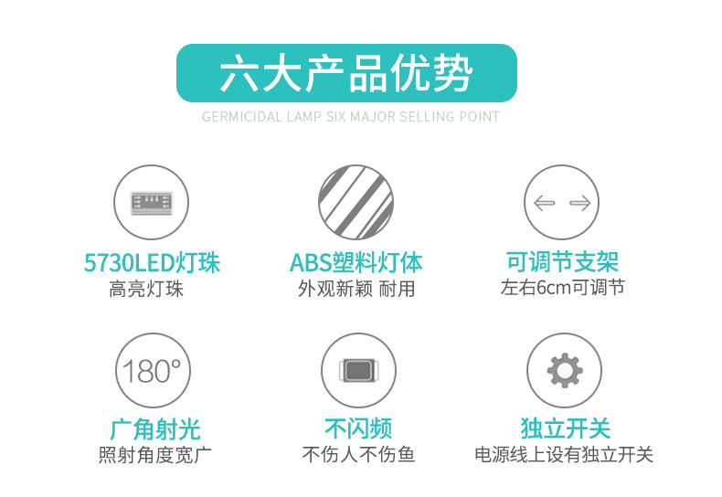 Aquarium LED lighting stand, aluminum alloy aquatic plant lamp, aquarium double-row clamp lamp, cross-border version pic 22