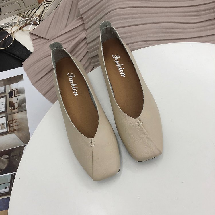 单鞋女2022年新款女式平底鞋方头浅口奶奶鞋软底豆豆鞋女鞋批发详情17