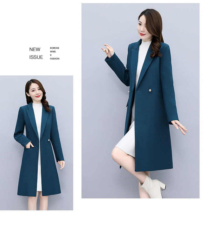 High-end woolen coat for women, mid-length, 2021 autumn/winter new style, fashionable and elegant, a slimming and form-fitting woolen coat for socialite pic 28