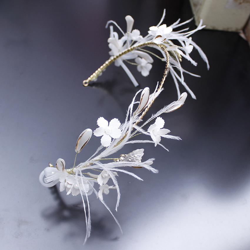 Korean version crystal headband, photo studio, magazine cover design, festival celebration, stage performance, fairy feather headwear pic 6