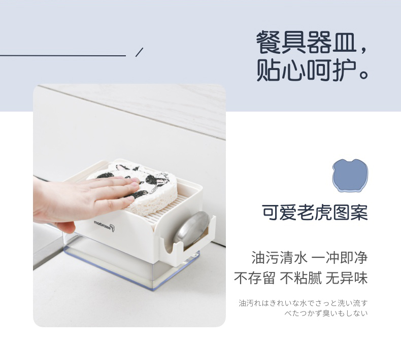 Natural non-stick oil wood pulp sponge, dishwashing brush, cleaning cloth, kitchen compressed sponge, printing cartoon, bath absorbent cotton pic 11