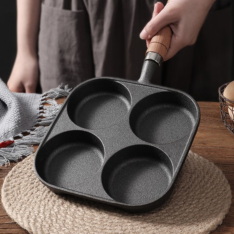 love cooking Supor Egg Frying Pan Cast Iron Uncoated Multi-functional Breakfast Pan Mini Pan Steak Frying Pan Home Egg Burger Deep Fryer pic 12