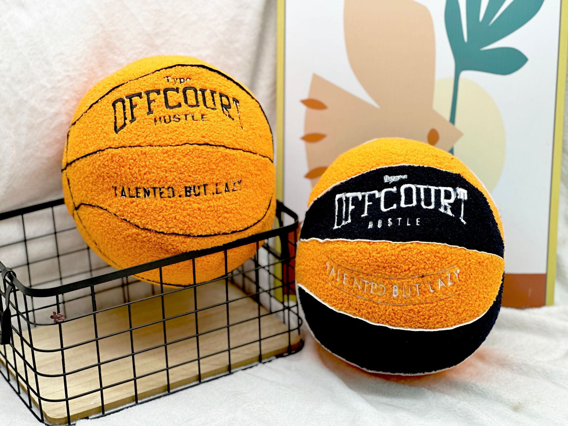 Cross-border new product: offcourt basketball pillow, Basketball plush pillow, plush doll pic 2