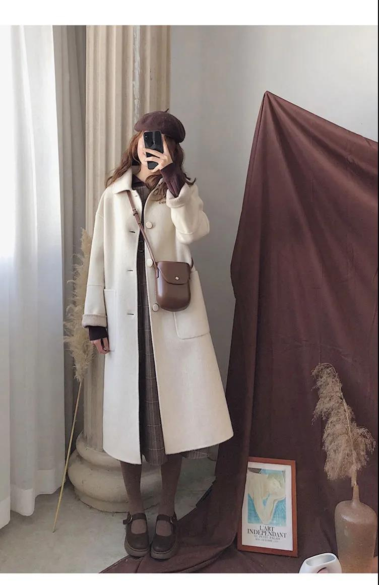 POLO领呢子大衣女中长款毛呢外套2022秋冬流行小个子风衣外套女装详情4