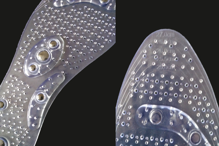 Amazon transparent magnetic therapy insoles with 8 magnetic stones for massage, breathable health care, magnetic iron insoles for men and women, manufacturer pic 12