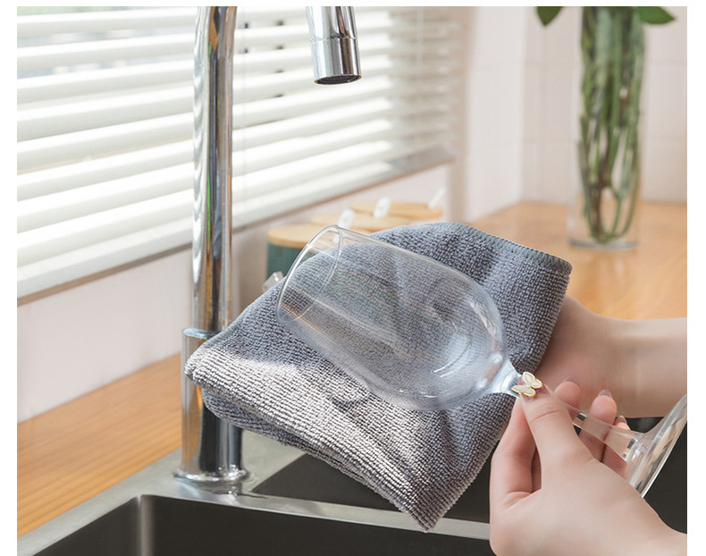 亚马逊厂家直销超细纤维厨房用品清洁多功能洗碗方巾抹布小毛巾详情15