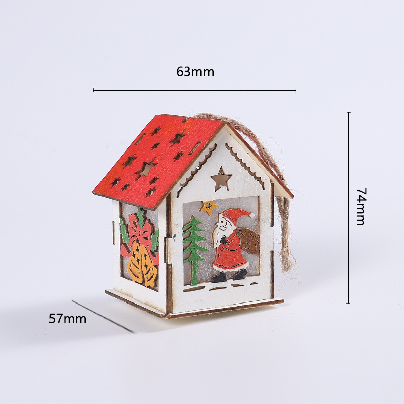 圣诞老人发光雪房子小木屋客厅装饰圣诞装饰挂饰diy礼物橱窗摆件详情1