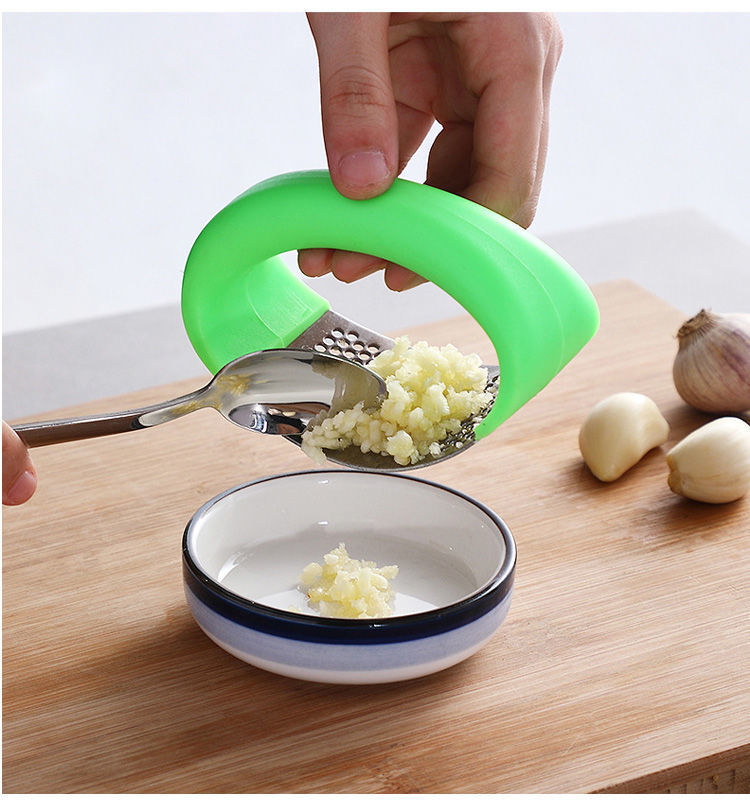 Large household ring-shaped garlic puree press, garlic mopping machine, stainless steel manual garlic paste picking tool, garlic peeling tool pic 24