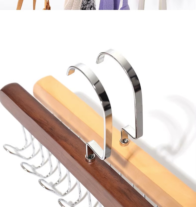 实木吊带内衣背心包包领带木质挂钩衣架挂衣家用多功能八挂钩收纳详情7