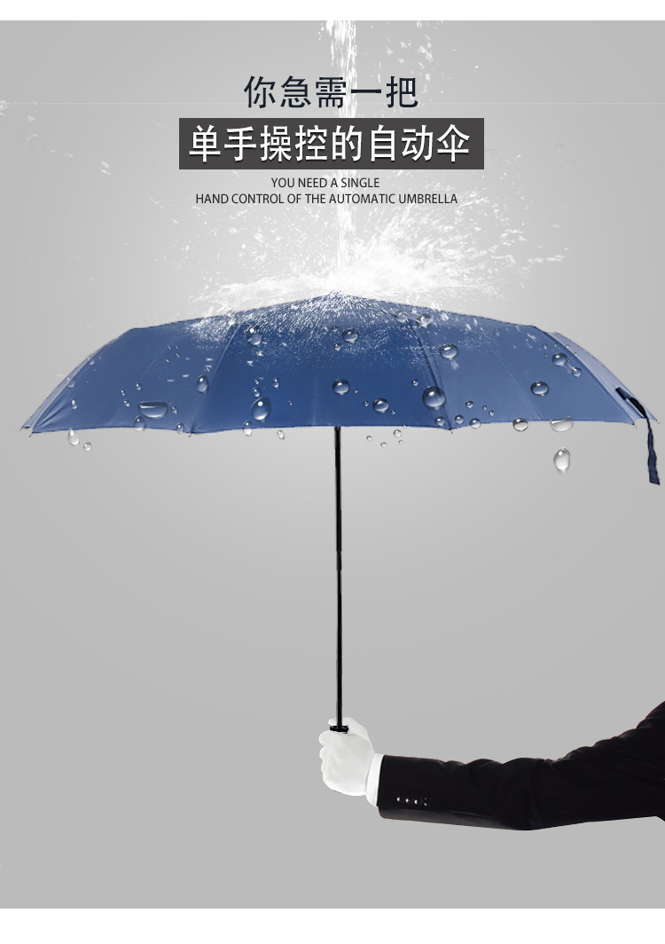 Creative 10-bone fully automatic umbrella advertising gift umbrella, reinforced all-weather business umbrella manufacturer pic 6