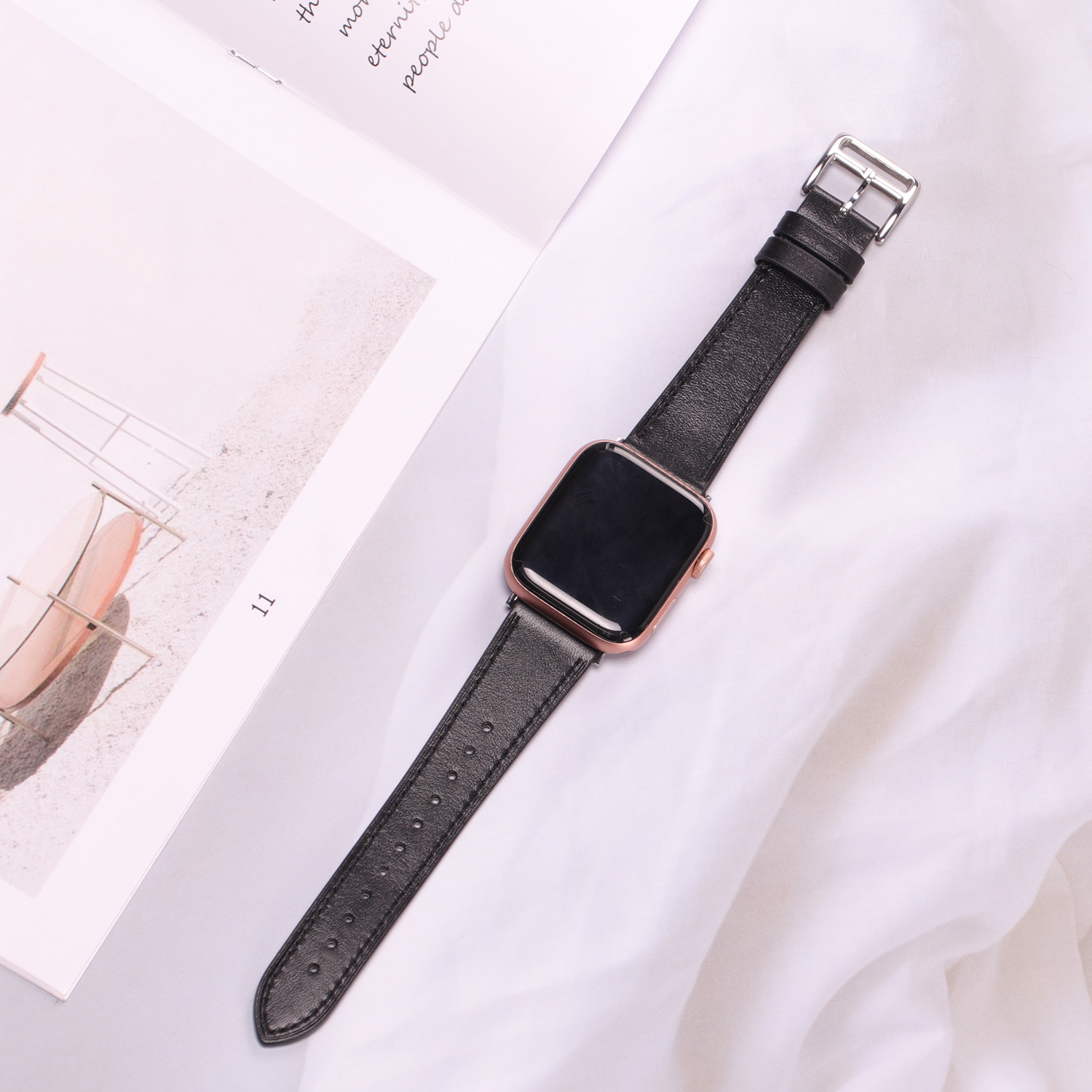 适用苹果Apple watch真皮表带 iwatch时尚经典百搭多色男女款表带详情20