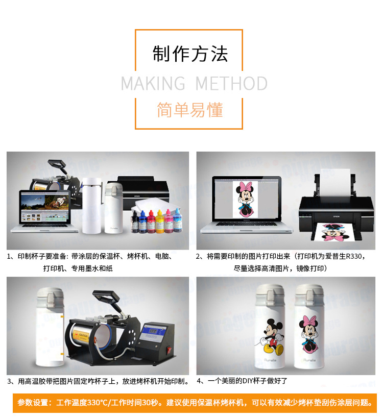 Heat transfer printed straight insulated cup, portable water cup for men and women, can be printed with image LOGO, blank coated cup pic 22