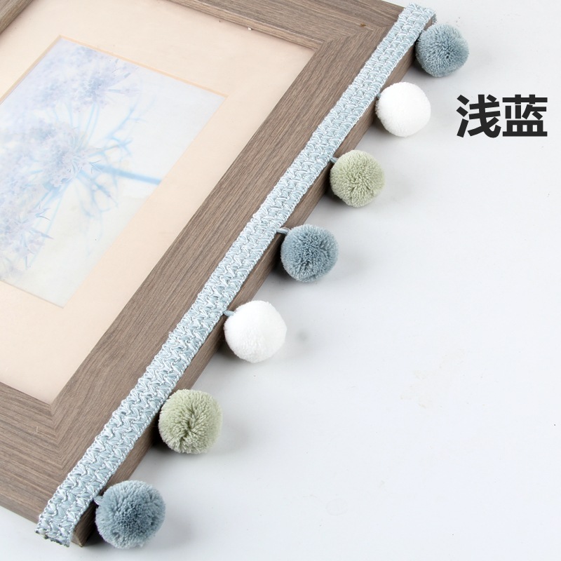 Curtain lace, three-color bayberry balls, side edge, European lace edge, sofa accessories, decorative parts, spliced black pic 4