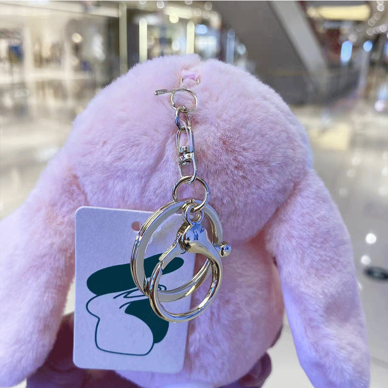 New radish Rabbit plush keychain, cartoon long-eared rabbit doll, schoolbag pendant, plush toy, claw machine doll pic 24