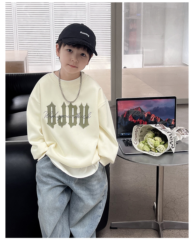 童酷儿童秋装2024湖州织里童装韩版宝宝上衣潮酷字母印花男童卫衣详情32