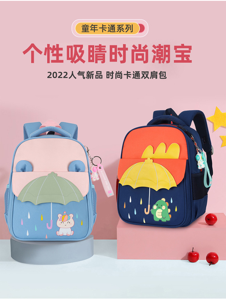 New color-matched cartoon backpack for middle and large classes of primary school students, as well as backpacks for boys and girls in preschool classes pic 3