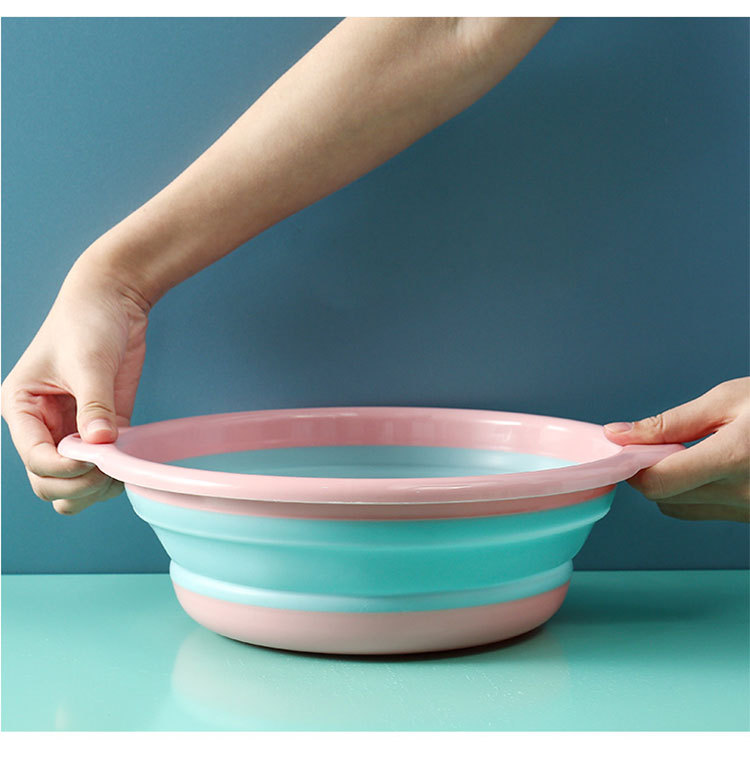 折叠脸盆塑料洗脸盆家用便携式小号旅行洗澡学生宿舍用洗脚大盆子详情14