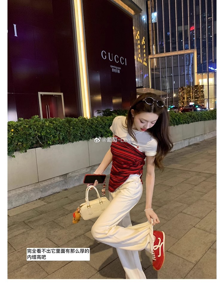 葡萄妈歪头内增高德训鞋休闲风撞色拼接系带运动大头小白鞋女详情32