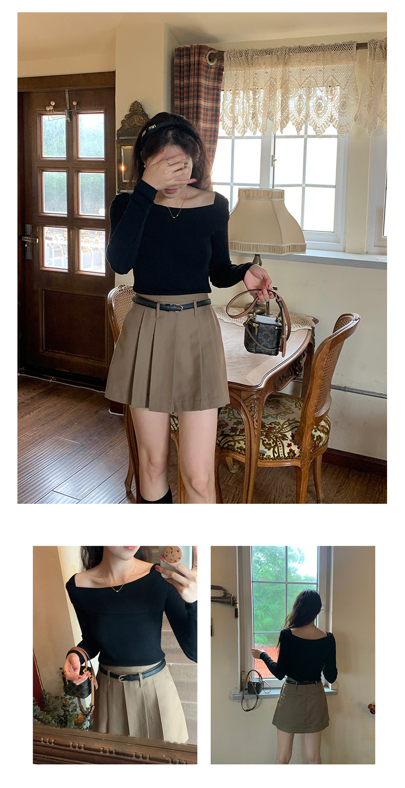 黄峥设计感气质薄款女式针织衫2023秋季韩版显瘦休闲上衣133MT131详情22