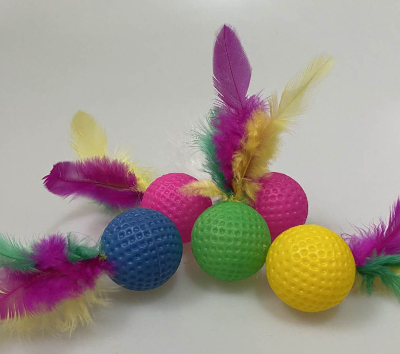 Colorful golf badminton balls, 3.8cm cat-teasing balls, cat sounding toys, pet supplies pic 1