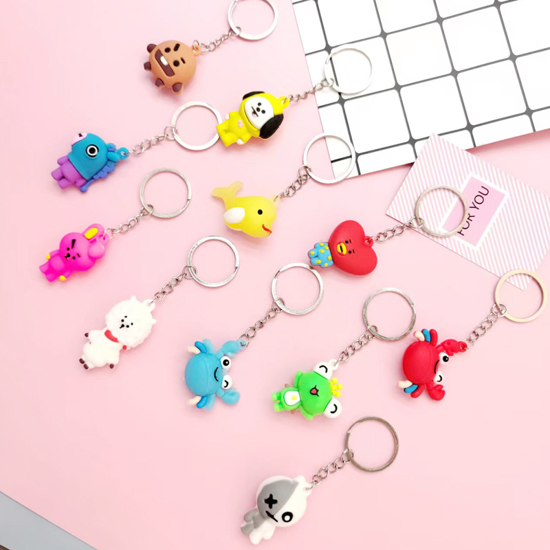 厂家直供钥匙扣挂件批发 可爱卡通立体钥匙扣小礼品PVC公仔挂件详情8