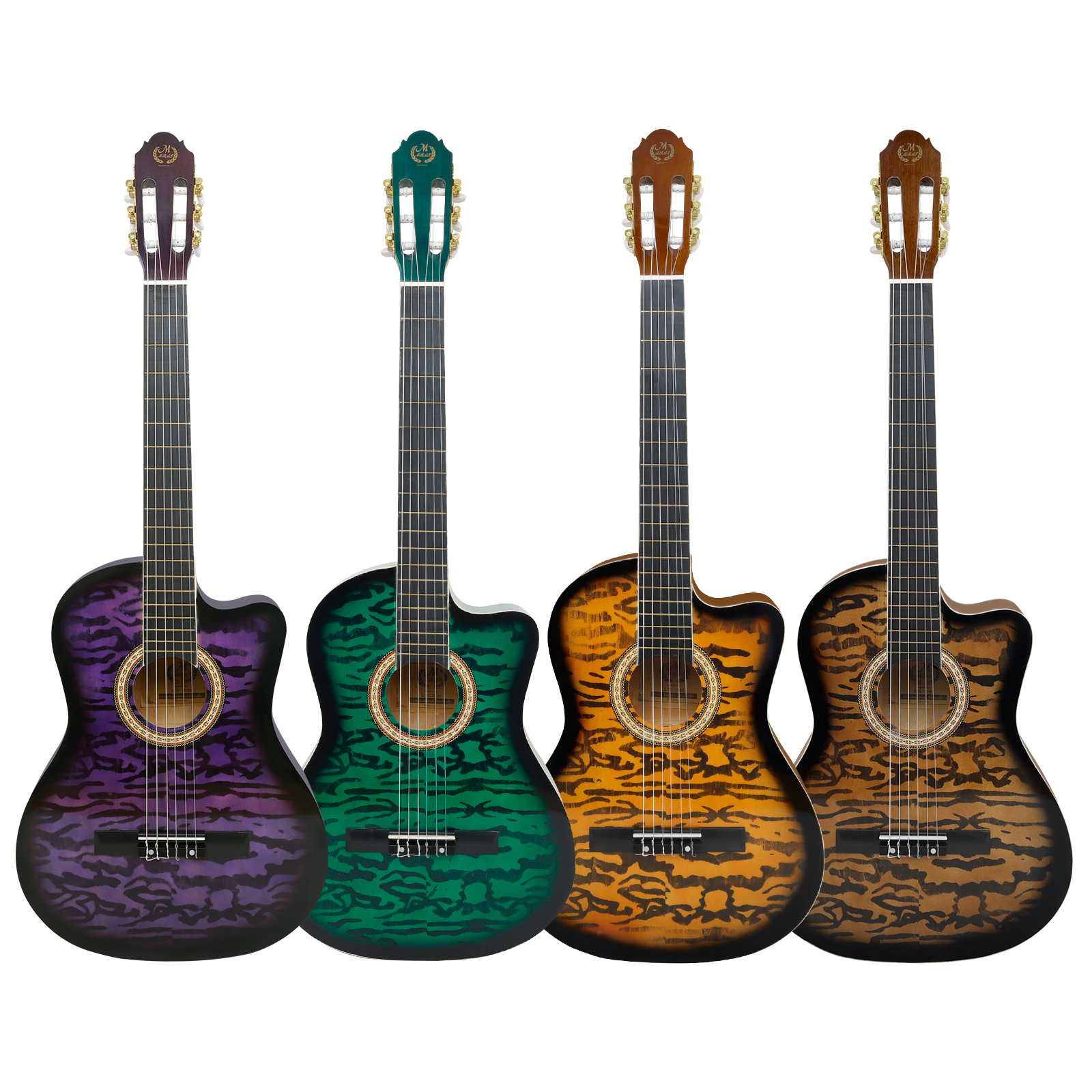 MMBAT 3930 spruce top wave Pattern 20-piece classical guitar with missing corners comes with a complete set of accessories pic 2