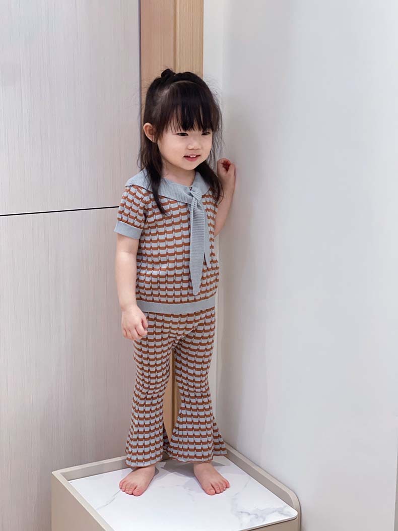 knit planet女童领结上衣镂空喇叭裤套装夏季薄款莫代尔棉针织衫详情13
