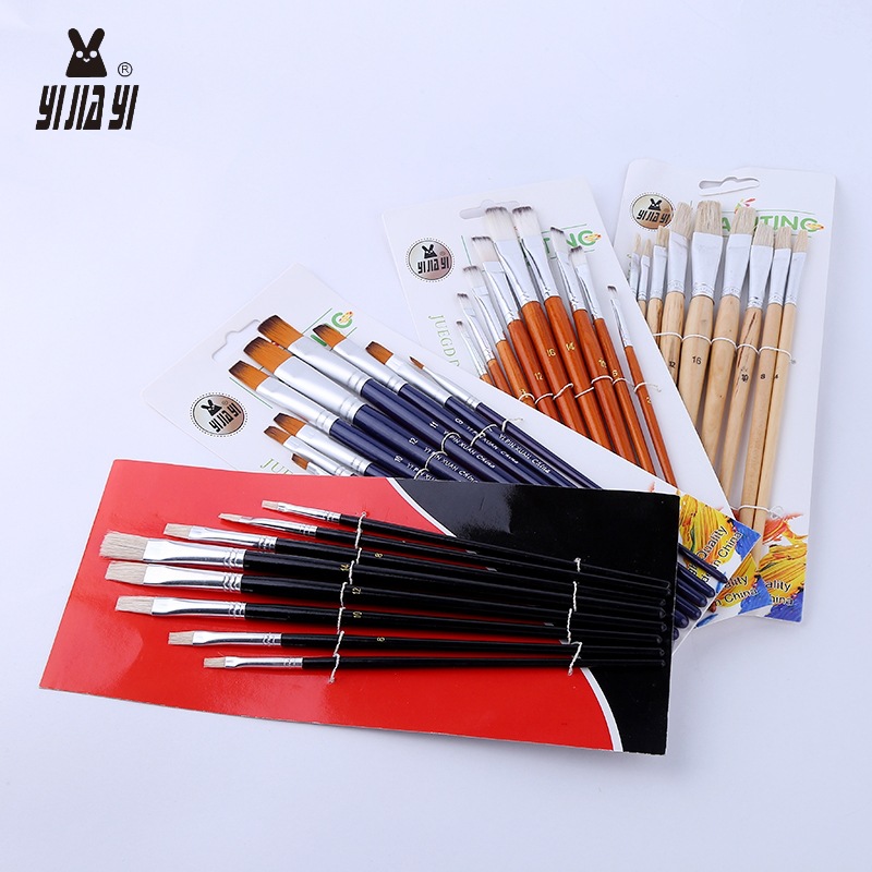 Wholesale of new round head wooden pen handle oil painting watercolor pencil and watercolor pen art teaching brushes from the manufacturer of foreign trade Korean version pic 4