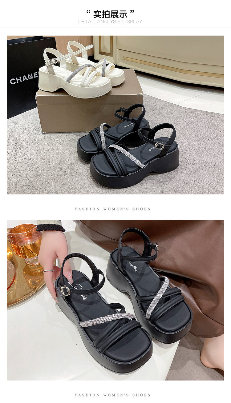 凉鞋女2024夏季新款厚底增高仙女风罗马凉鞋坡跟潮百搭女士凉鞋详情8