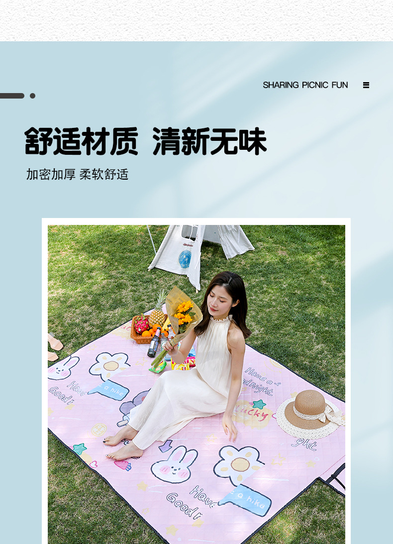 春游野餐垫防潮户外露营便携防水加厚野炊郊游地垫草坪沙滩垫现货详情6