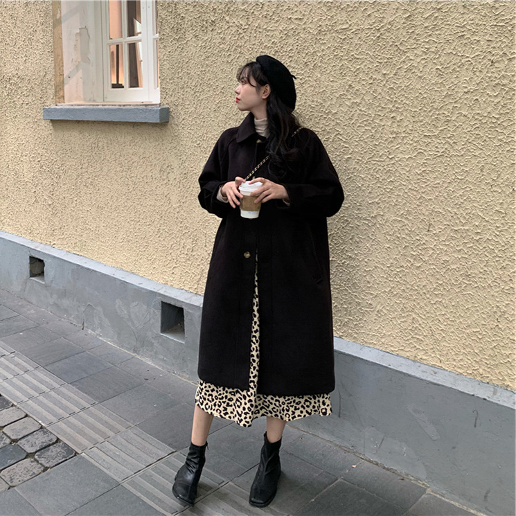 女大衣高级感2022秋冬款韩版学院风呢子风衣气质中长款毛呢外套女详情11
