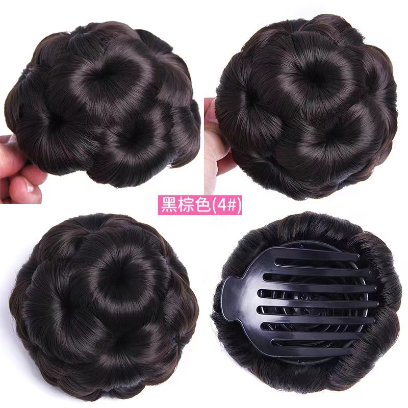 Cross-border special supply of high-temperature silk wigs, nine-flower coil hair sets, hair temples, ancient costume buns, hairpins, hair clips, hair bags, wig manufacturers pic 11