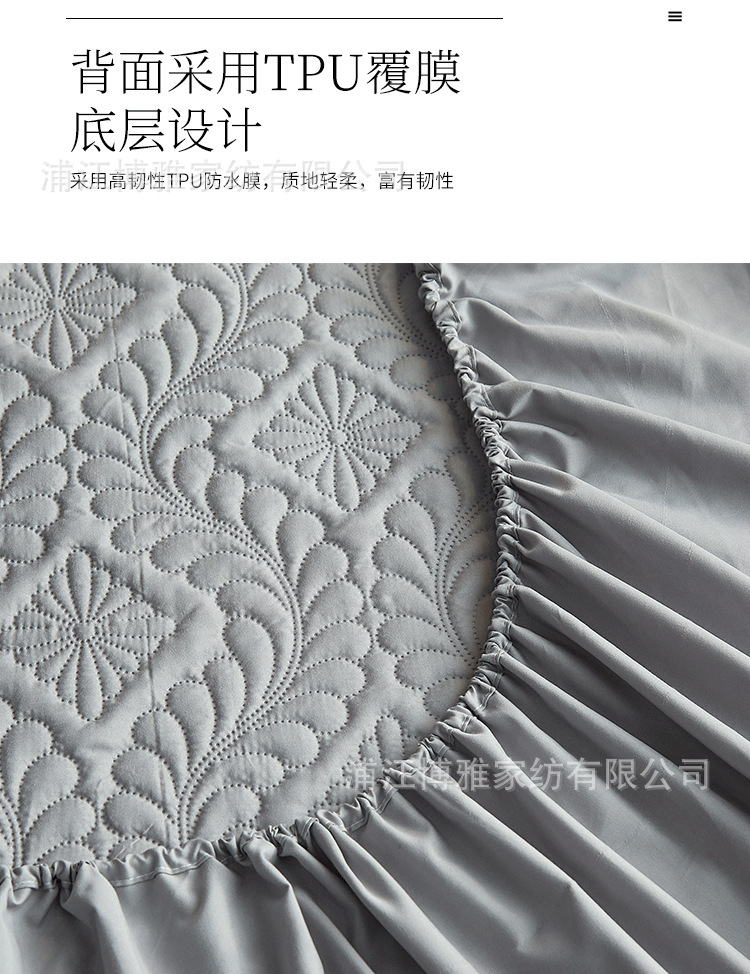 Boya wholesale simple cotton-padded waterproof bed covers are comfortable, skin-friendly, dust-proof and anti-slip. Single-piece bed covers and pillowcases can be machine washed pic 12