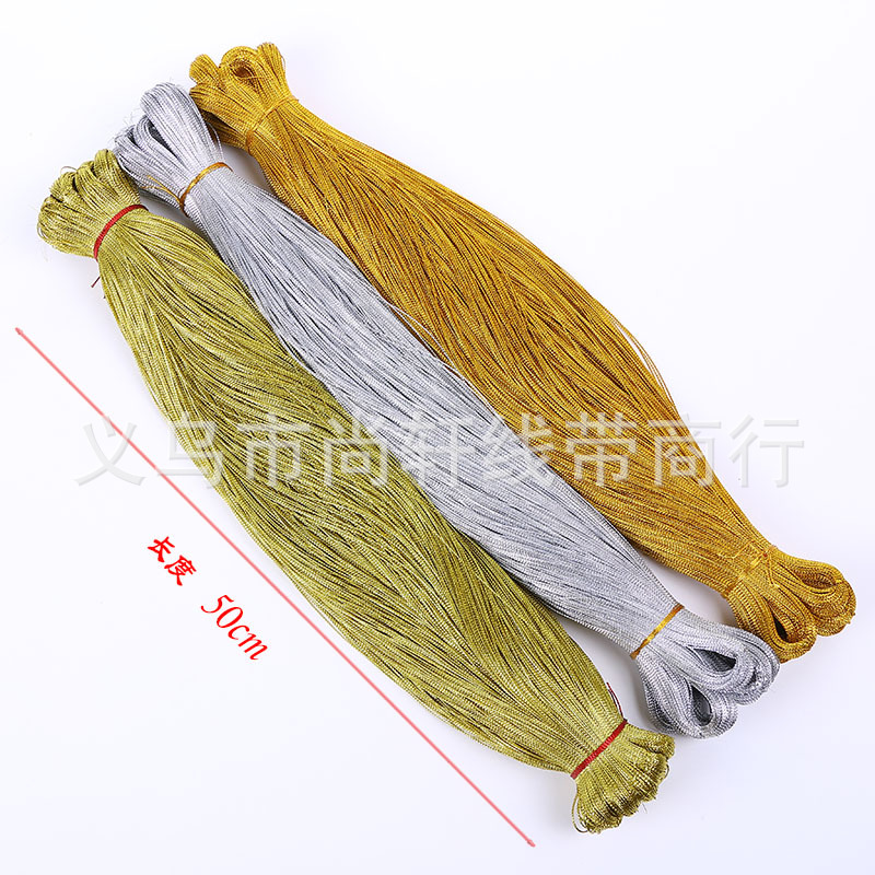 Gold and silver wire tag wire, 8-strand round gold wire, 1mm gold wire, Christmas gift packaging, gold onion wire, non-elastic tag wire pic 11