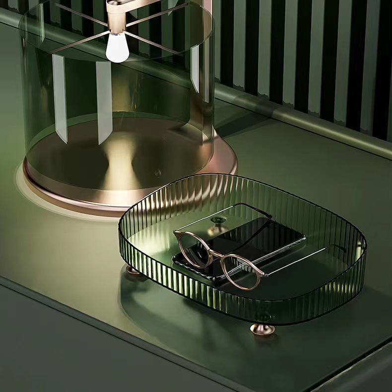 Light Luxury - Multi-functional desktop Storage Box, Light Luxury Cosmetics shelf, transparent organization box with feet, Entrance Box style pic 5