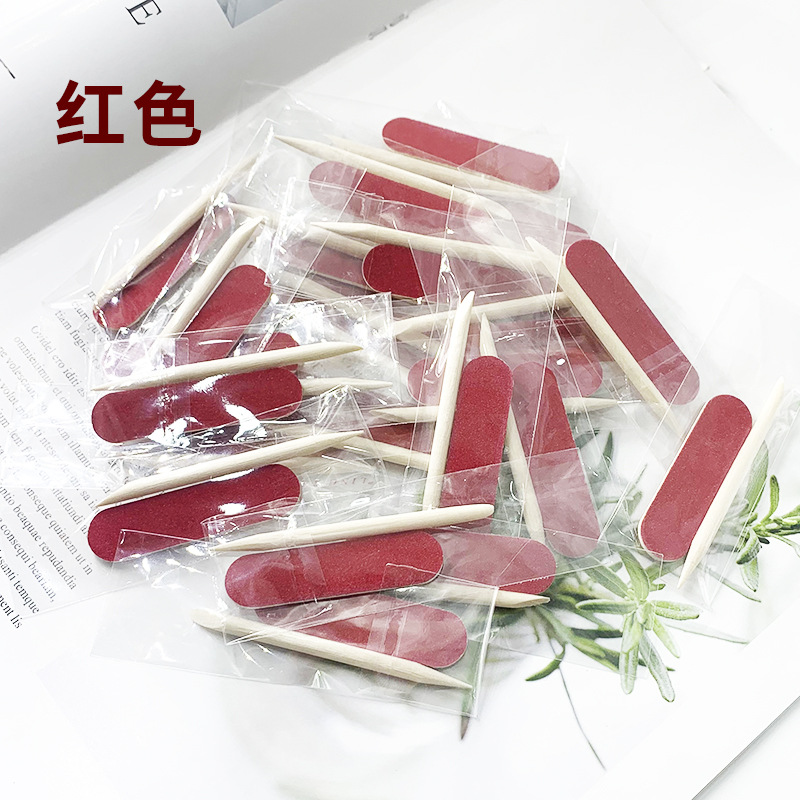 Two-piece portable armor tool set, wooden stick, mini file strip, nail removal tool, colored wood veneer rubbing, shanilak pic 15