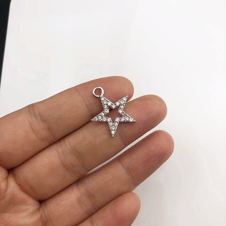 五角星点钻吊坠耳坠手链女diy挂件合金电镀饰品小配件 厂家批发详情5