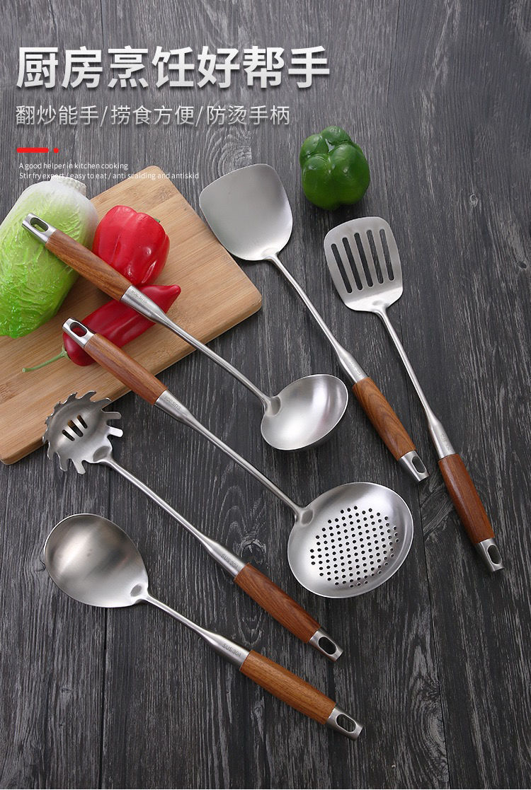 Kitchenware set: Spatula, household 304 stainless steel stir-frying spatula, soup spoon, complete kitchen cooking utensils and cooking tools pic 9
