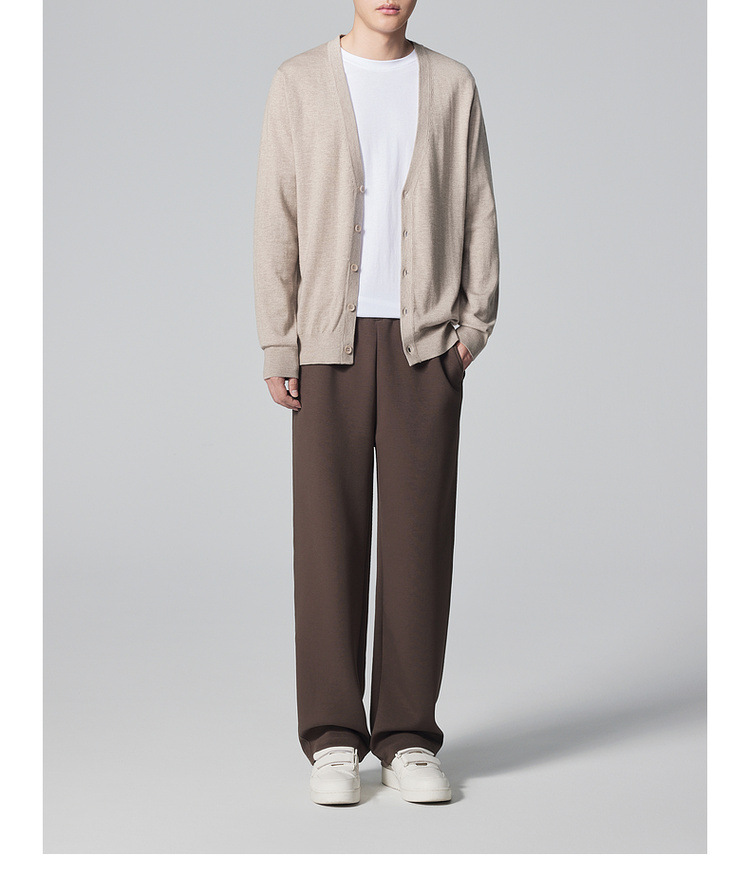 墨麦客男装简约纯色V领羊毛开衫男2024秋季新款男士毛衣外套20789详情16