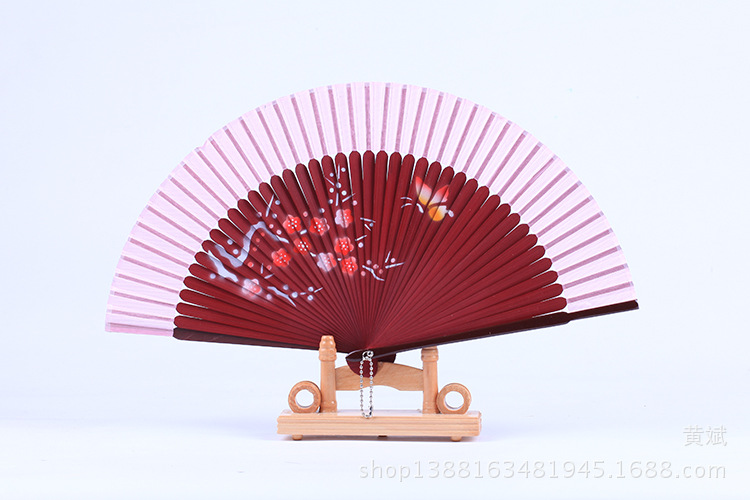 头青喷绘扇  多款花鸟 美女图 高档女扇 珠光柄喷绘丝绸扇子 折扇详情28