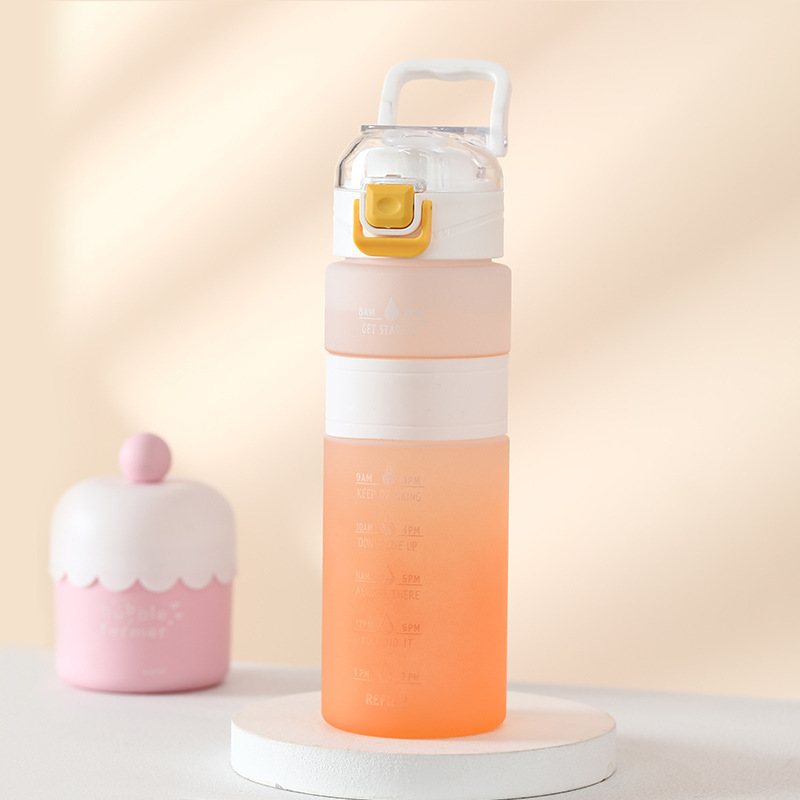 Gradient color ins feng shui cup, convenient water bottle, sports water cup pic 2