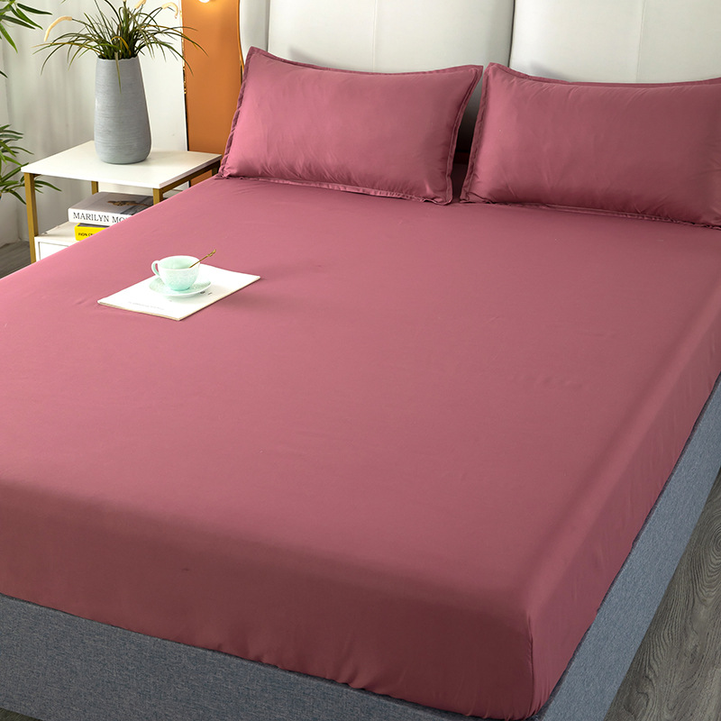 纯色印花床笠单件双人床套床罩防尘床单保护套床笠三件套详情5
