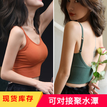网红短款黑色打底螺纹吊带背心女夏季内搭无袖设计感外穿上衣潮详情11